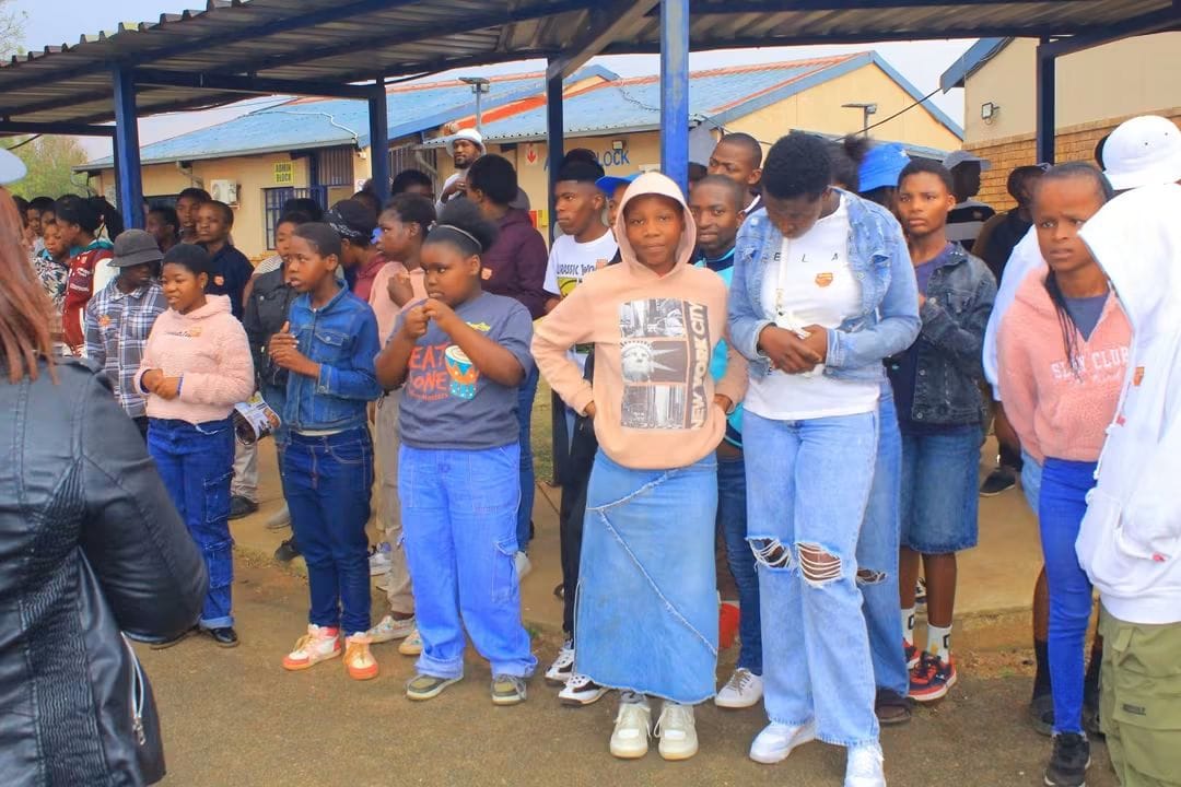 Learners and supporters gathering for Casual Day at Boiteko Special School